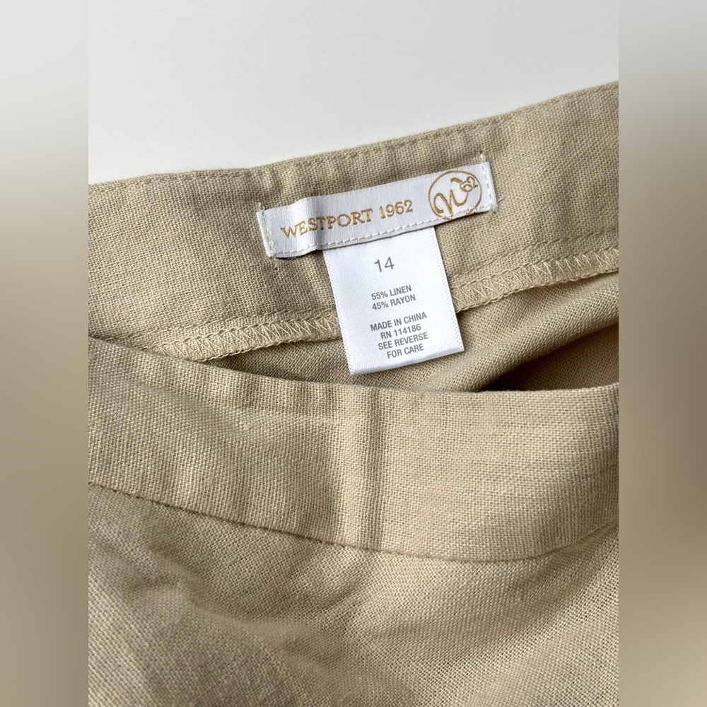 Linen NWOT Neutral Tan Khaki ALine Lightweight Pleated Contemporary Maxi Skirt - Picture 8 of 8